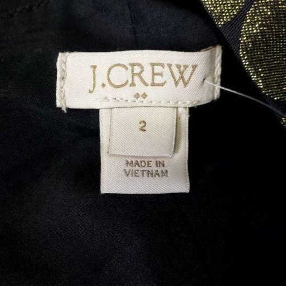 NWT J Crew Black Gold Metallic Polka Dot Dress, 2 - Picture 6 of 9